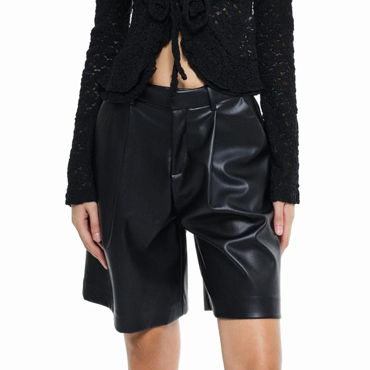 SHORTS IN PELLE NERI GIORGIA