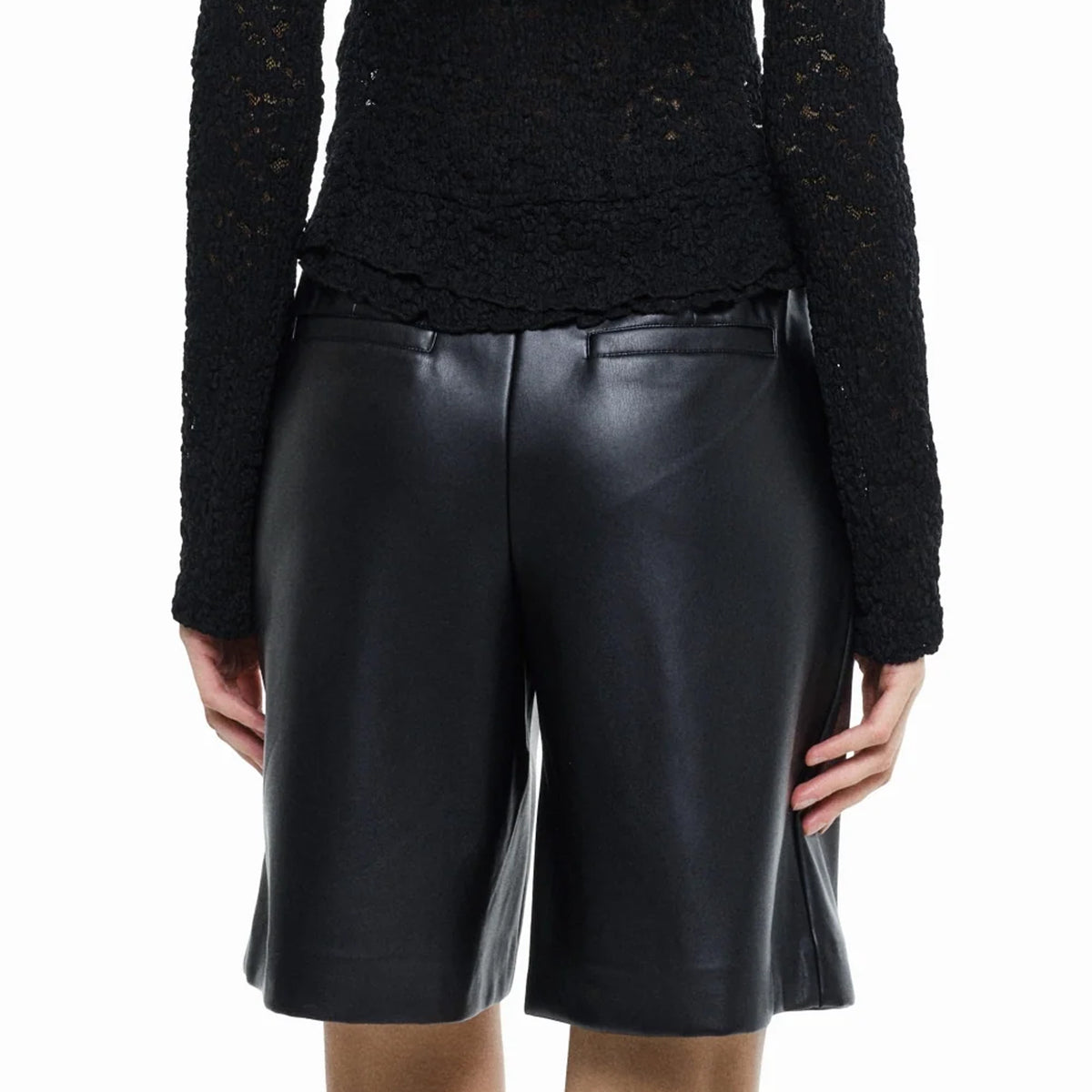 SHORTS IN PELLE NERI GIORGIA